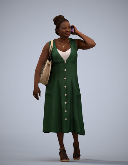photogrammetry 3D woman casual walking, realistic human model archviz FBX
