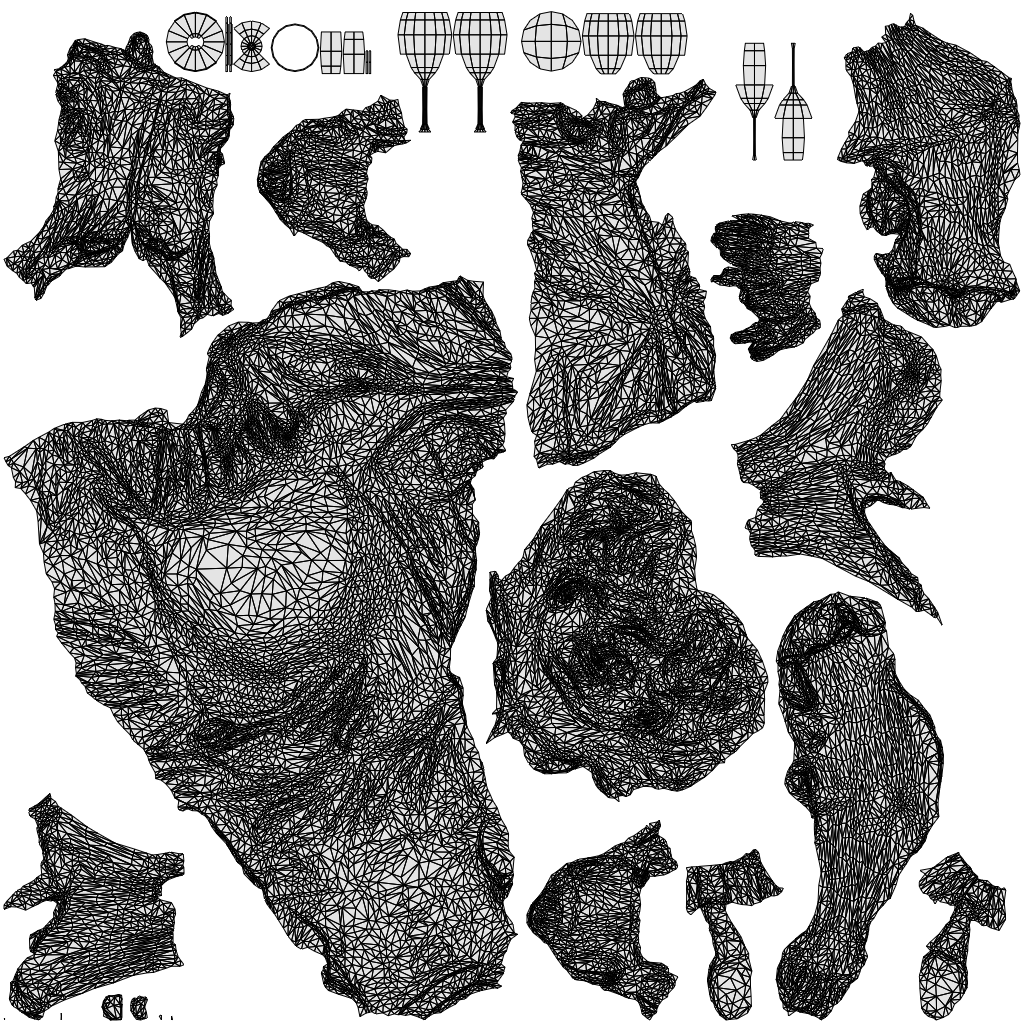 photogrammetry 3D woman casual kids, realistic human model archviz FBX, wireframe top-down view