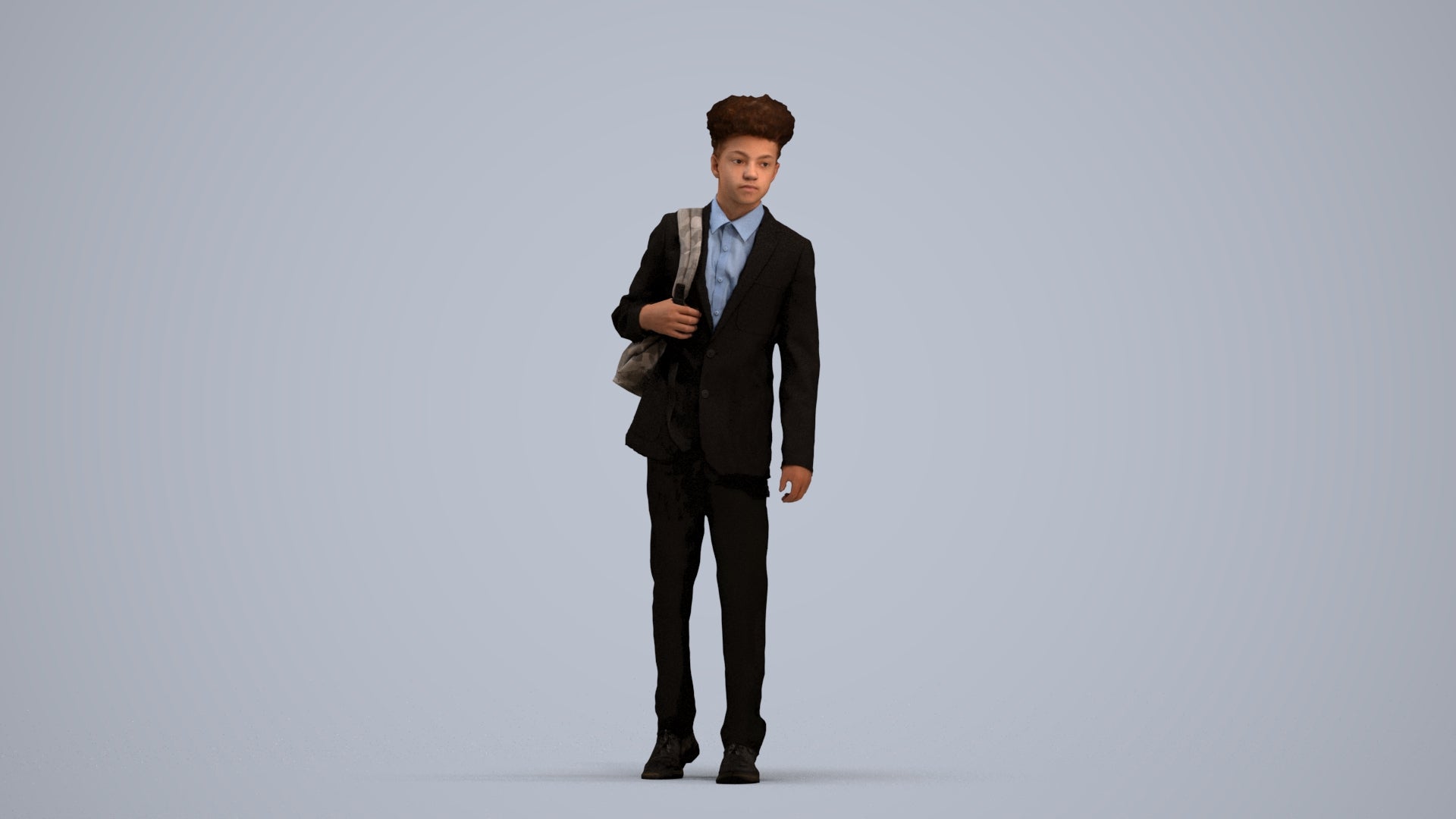 realistic 3D people man kids, render-ready for V-Ray and Corona, FBX OBJ, standing pose render