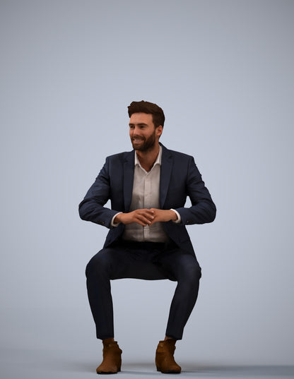 scanned 3D man business, photogrammetry people for Enscape and V-Ray