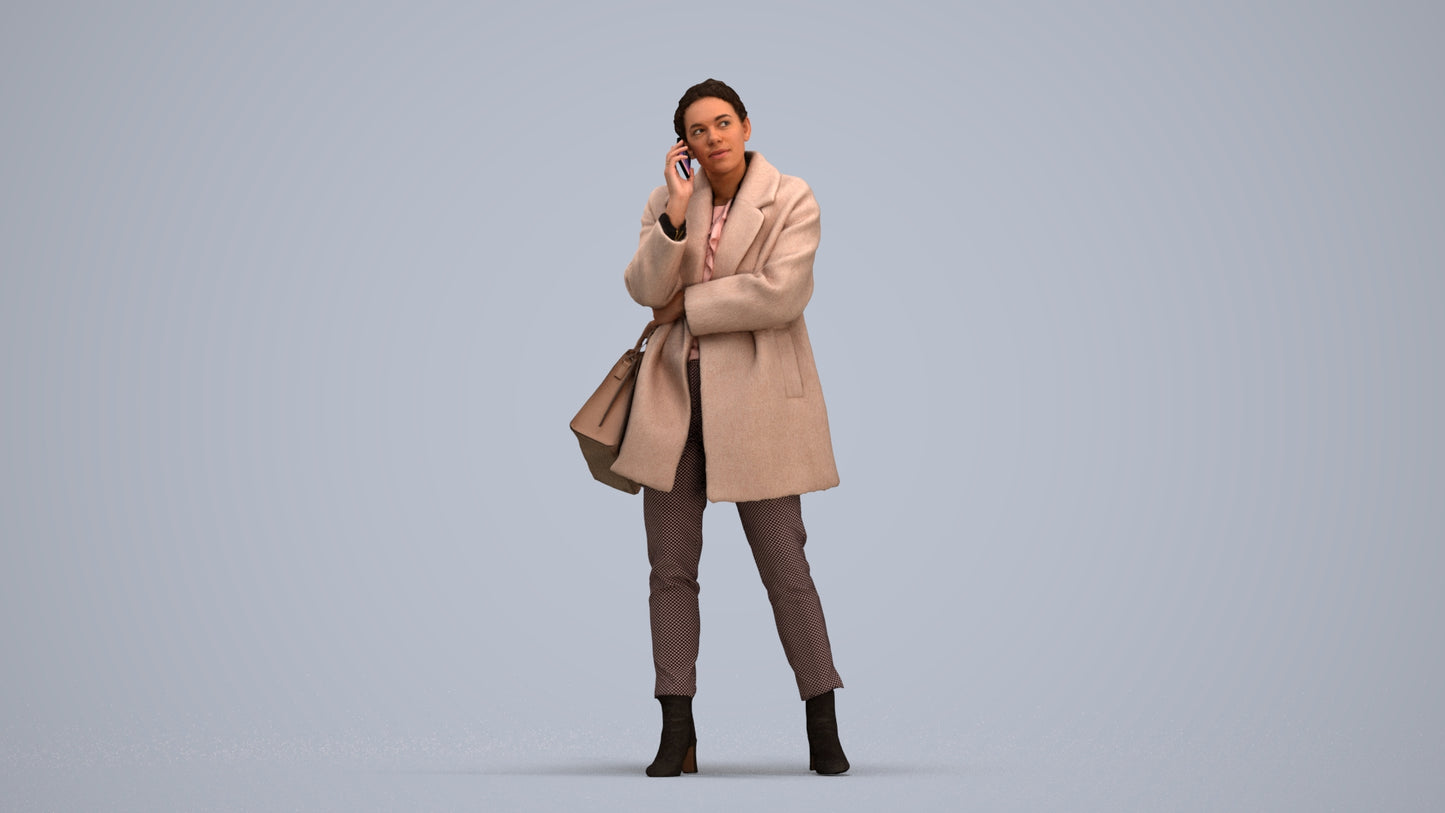 photogrammetry 3D woman business standing, realistic human model archviz FBX, standing pose render
