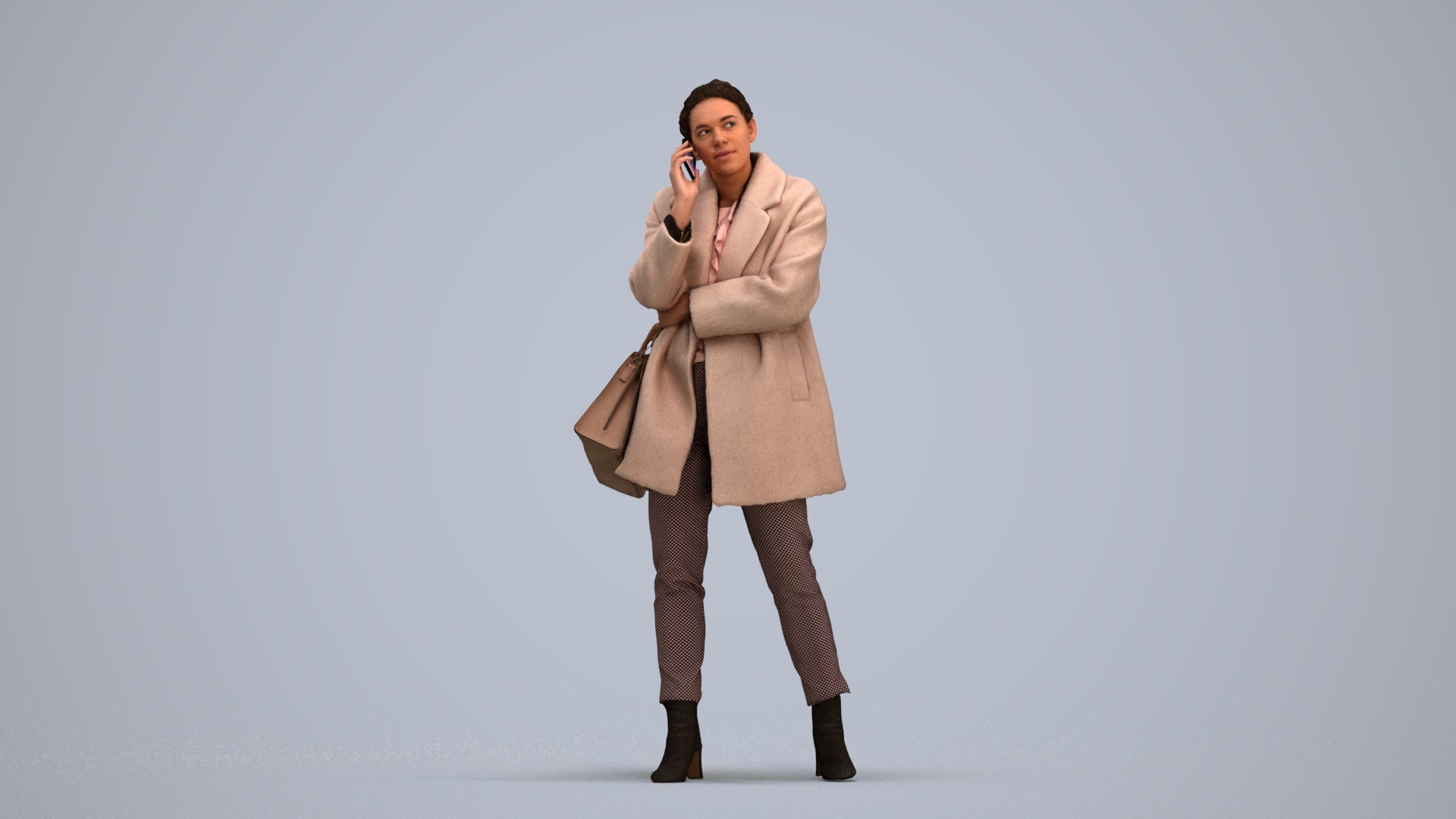 photogrammetry 3D woman business standing, realistic human model archviz FBX, standing pose render