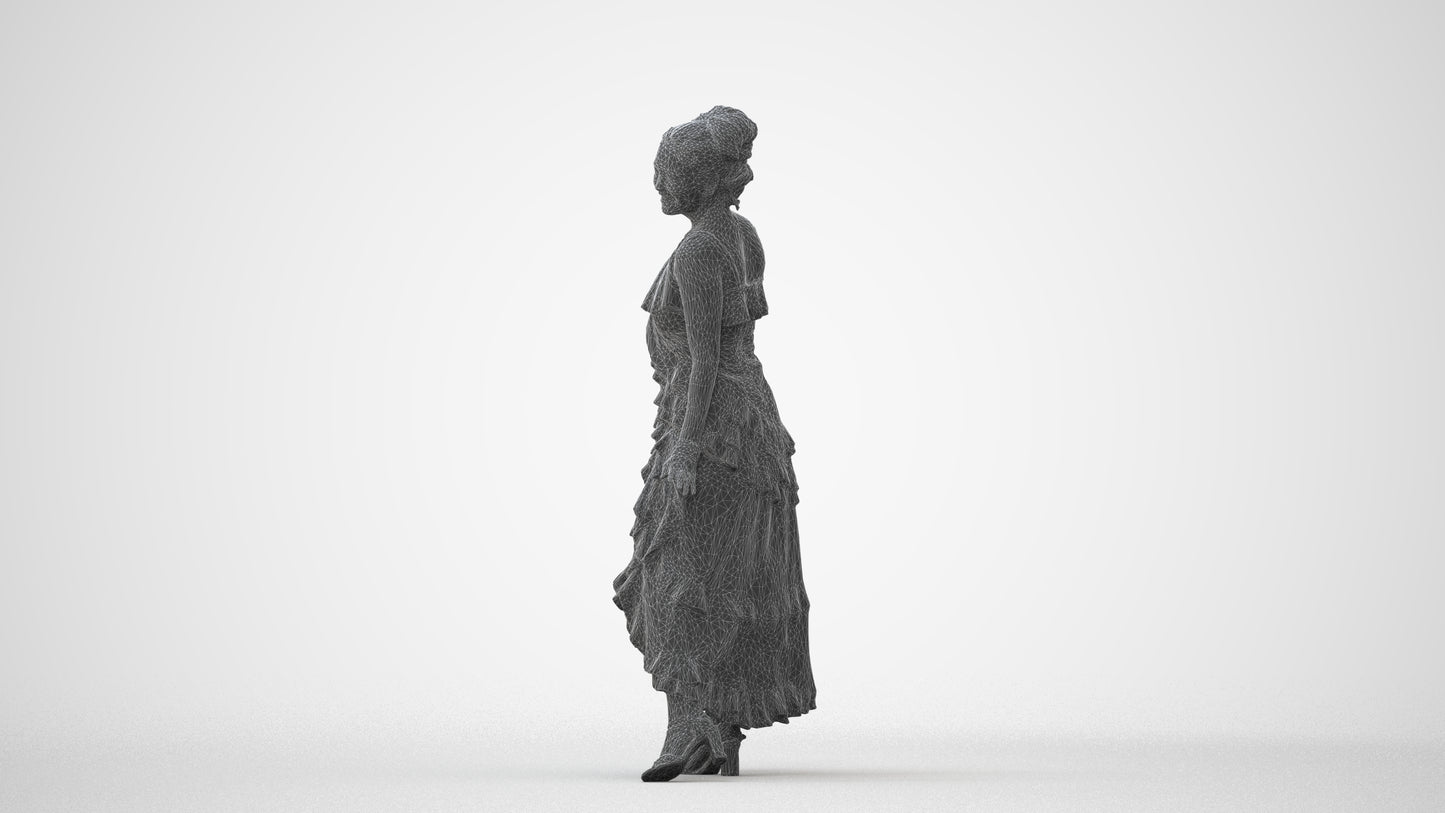realistic 3D people woman formal dancing, render-ready for V-Ray and Corona, FBX OBJ, square thumbnail