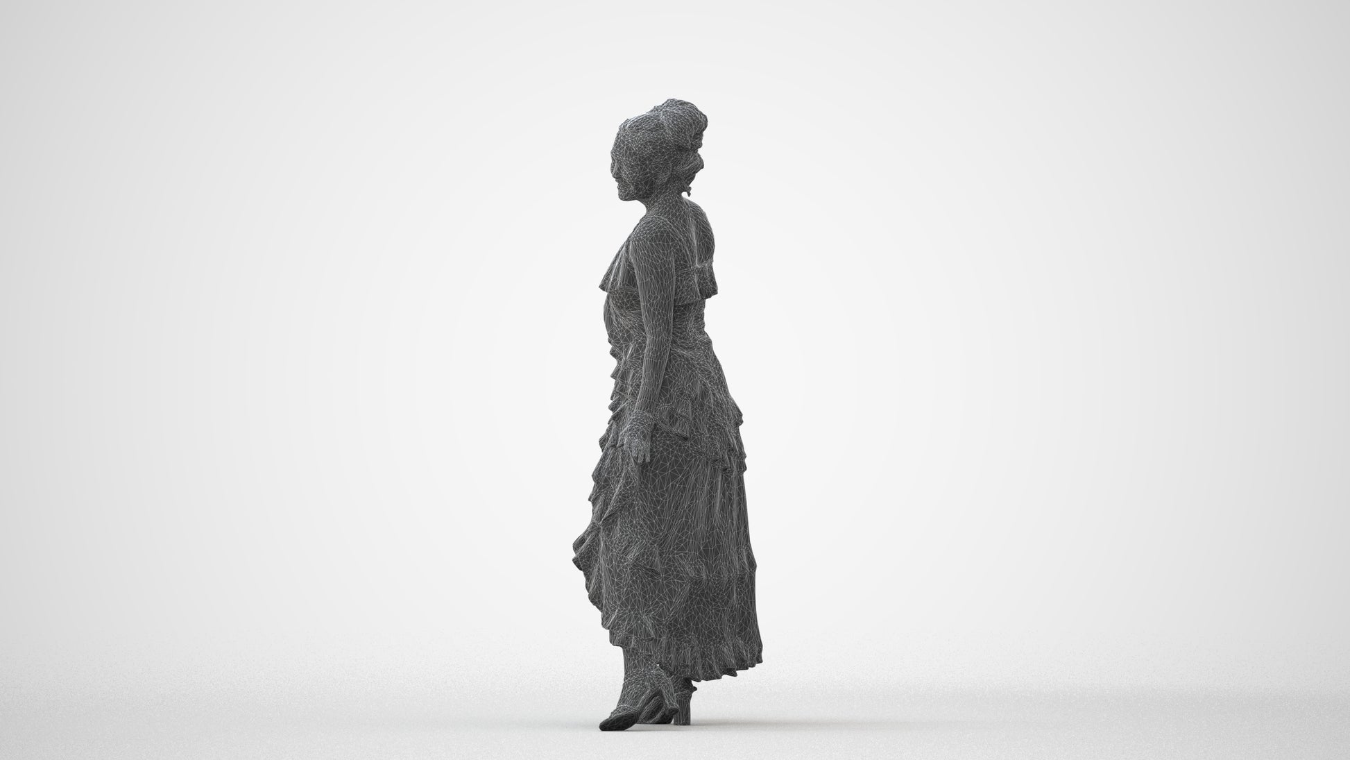 realistic 3D people woman formal dancing, render-ready for V-Ray and Corona, FBX OBJ, square thumbnail