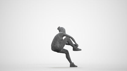 realistic 3D woman sport, scanned archviz people for Blender and 3ds Max, wireframe front view