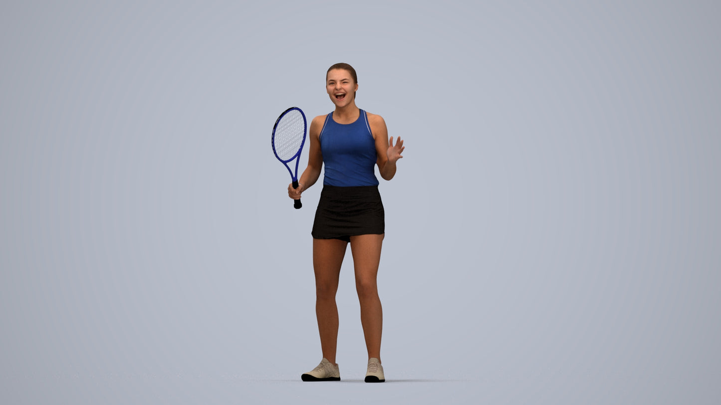 photogrammetry 3D girl sport, realistic human model archviz FBX, top-down view render