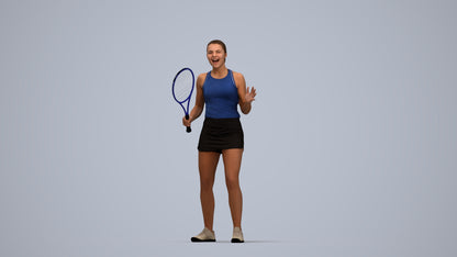 photogrammetry 3D girl sport, realistic human model archviz FBX, top-down view render
