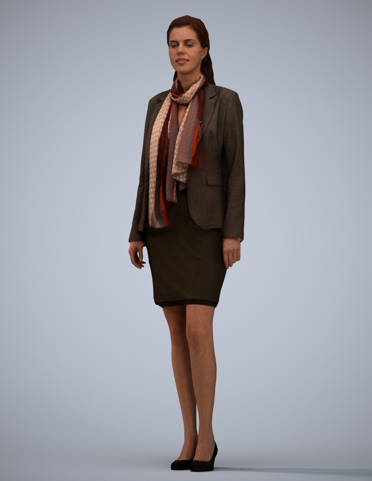 realistic 3D human woman business, archviz people FBX OBJ for Blender