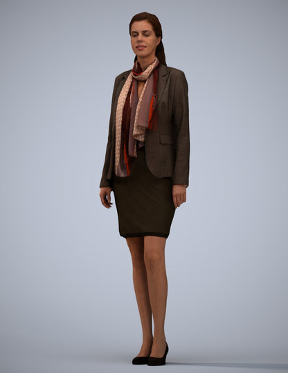 realistic 3D human woman business, archviz people FBX OBJ for Blender