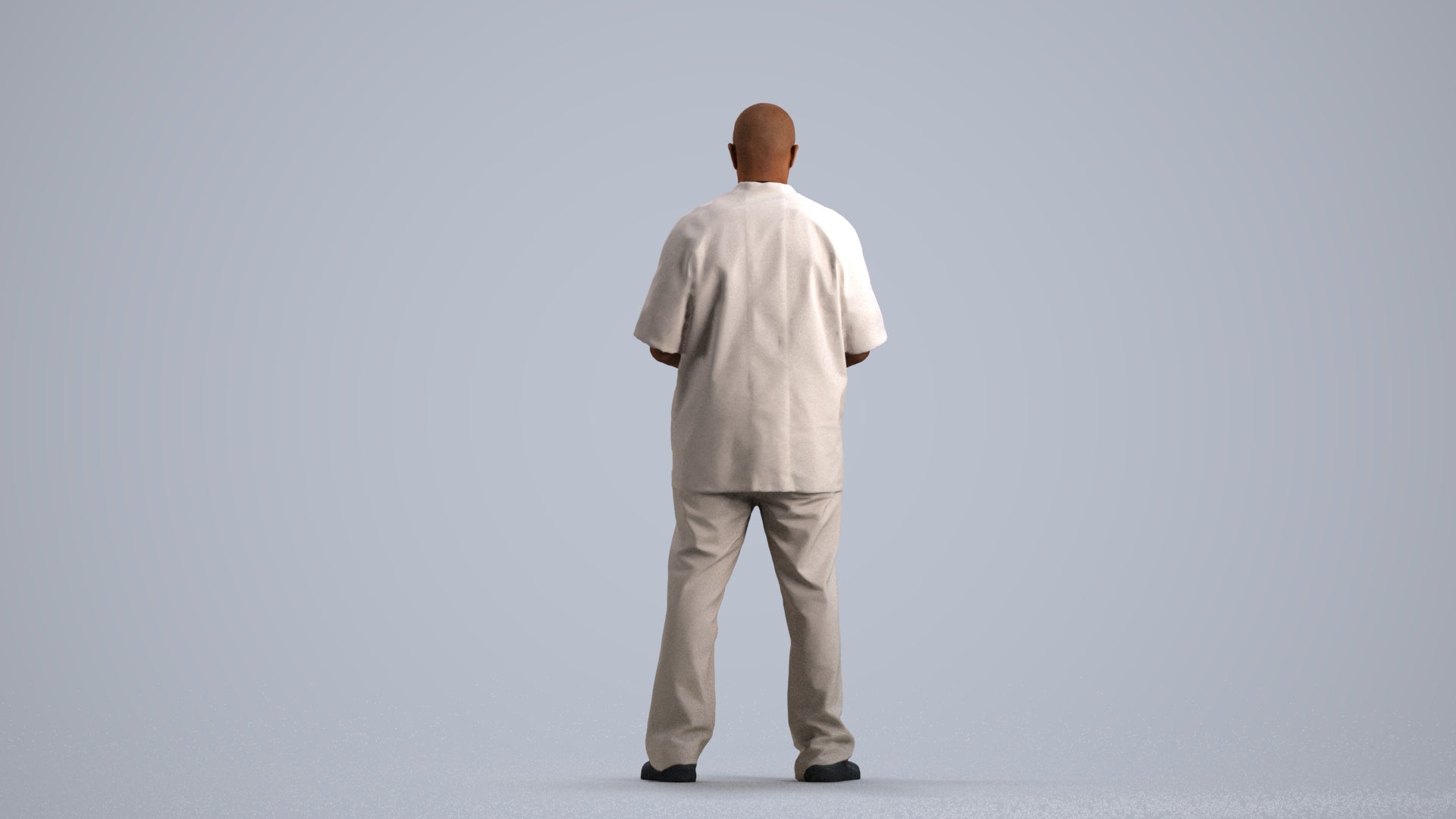 3D people model man medical, scanned human for 3ds Max rendering, front view render