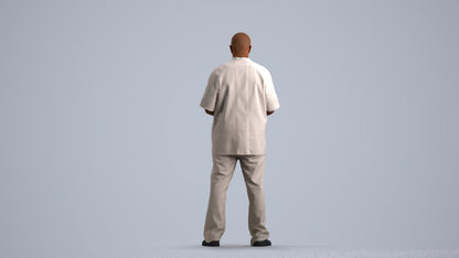 3D people model man medical, scanned human for 3ds Max rendering, front view render