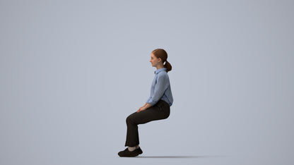 realistic 3D human girl kids, archviz people FBX OBJ for Blender, three-quarter view render