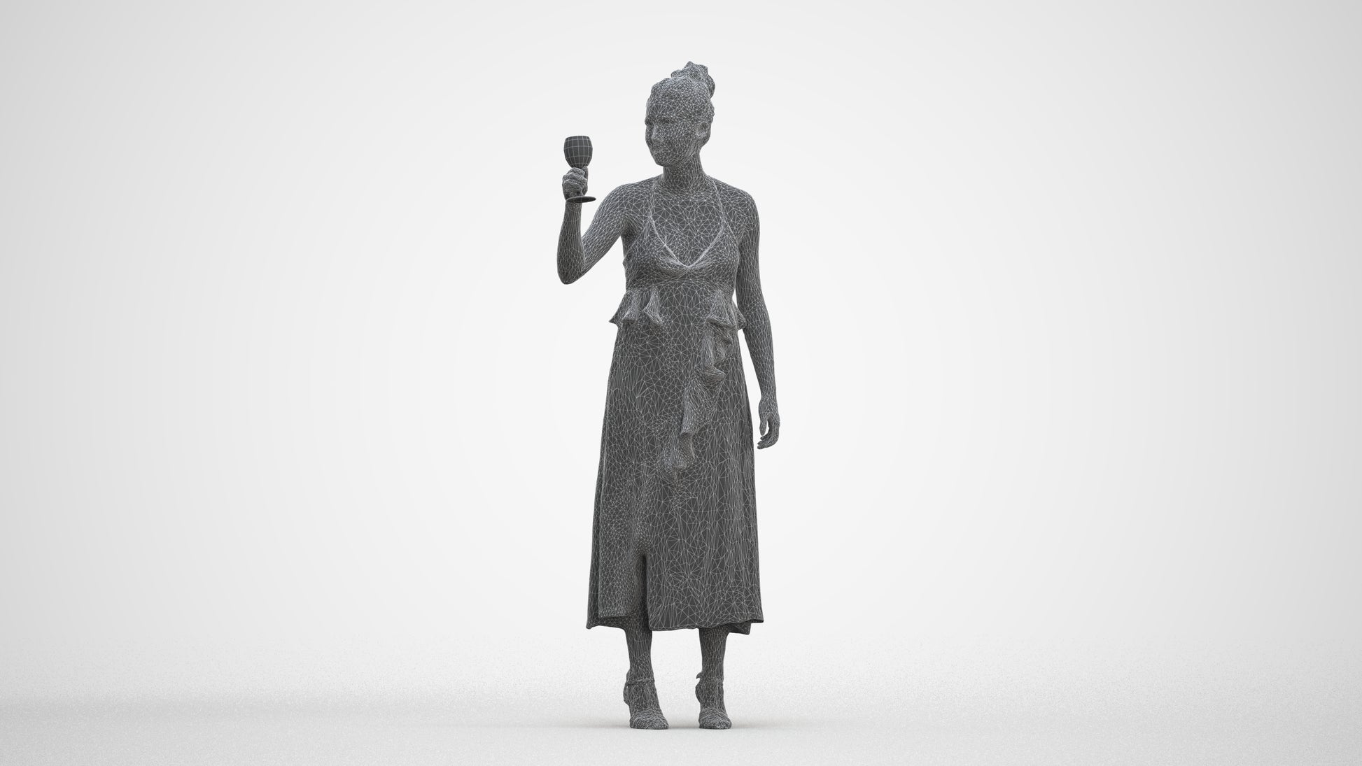 3D people model woman formal formalaffairs, scanned human for 3ds Max rendering, three-quarter front view render