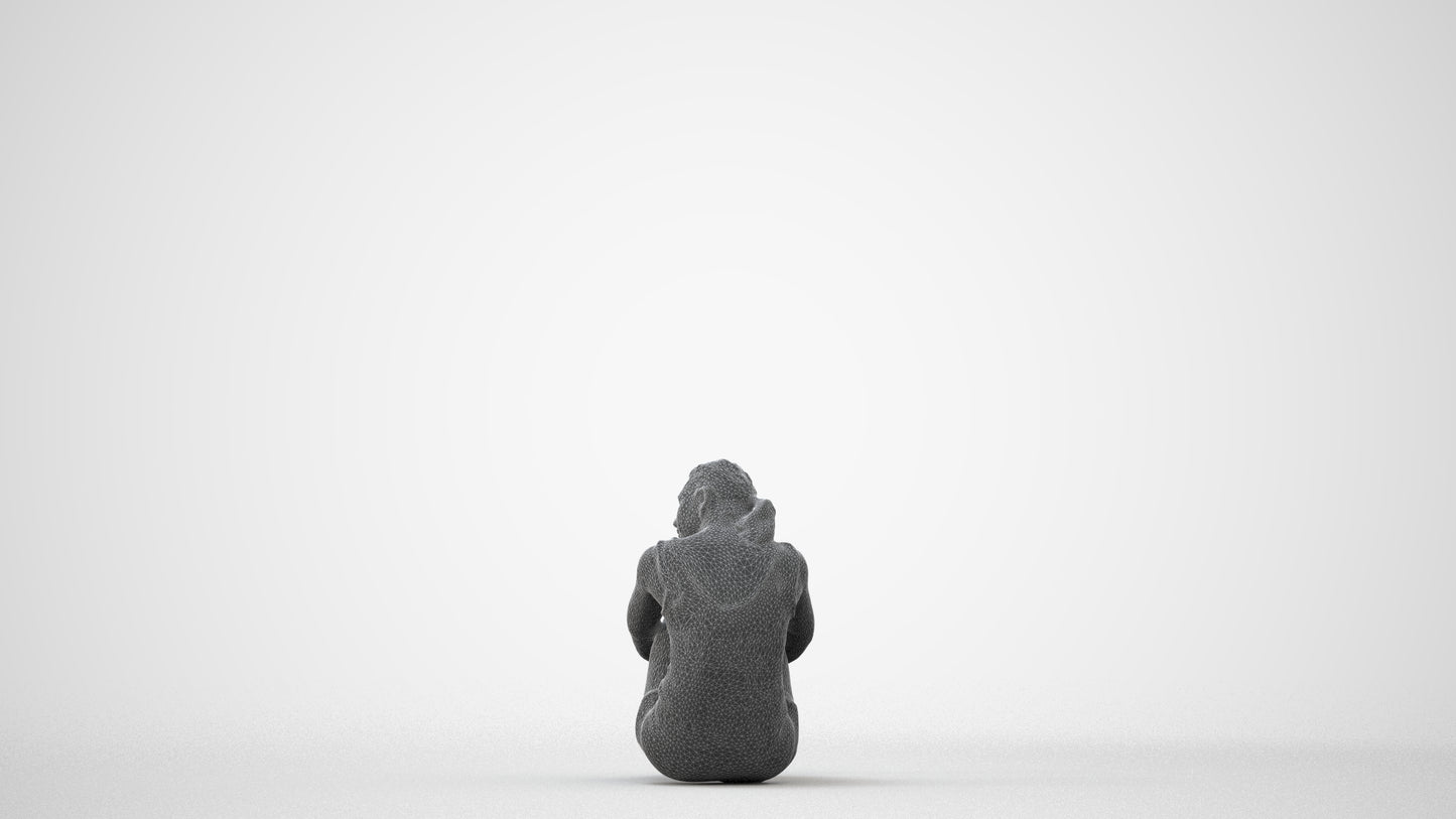 photogrammetry 3D woman sport pool, realistic human model archviz FBX, square thumbnail