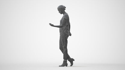 3D scanned woman standing casual, photorealistic archviz people for Enscape and SketchUp, square thumbnail