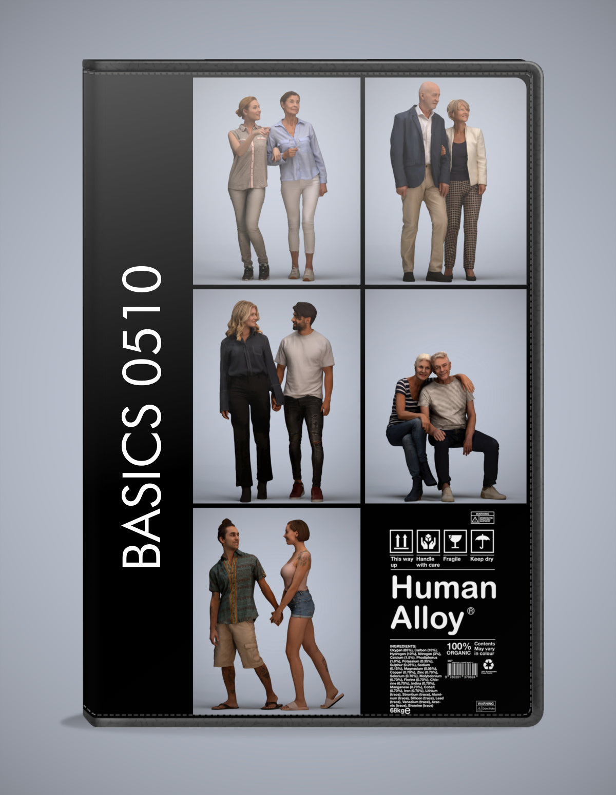 3D people models couple bundle, 5 scanned humans for 3ds Max rendering