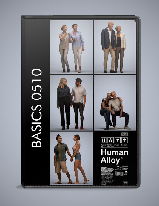 3D people models couple bundle, 5 scanned humans for 3ds Max rendering