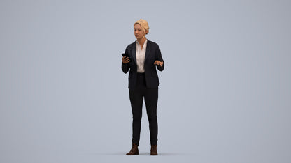 scanned 3D woman business, photogrammetry people for Enscape and V-Ray, standing pose render