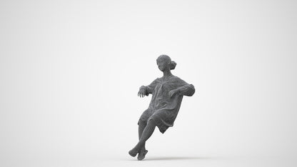 3D scanned girl kids casual, photorealistic archviz people for Enscape and SketchUp, square thumbnail