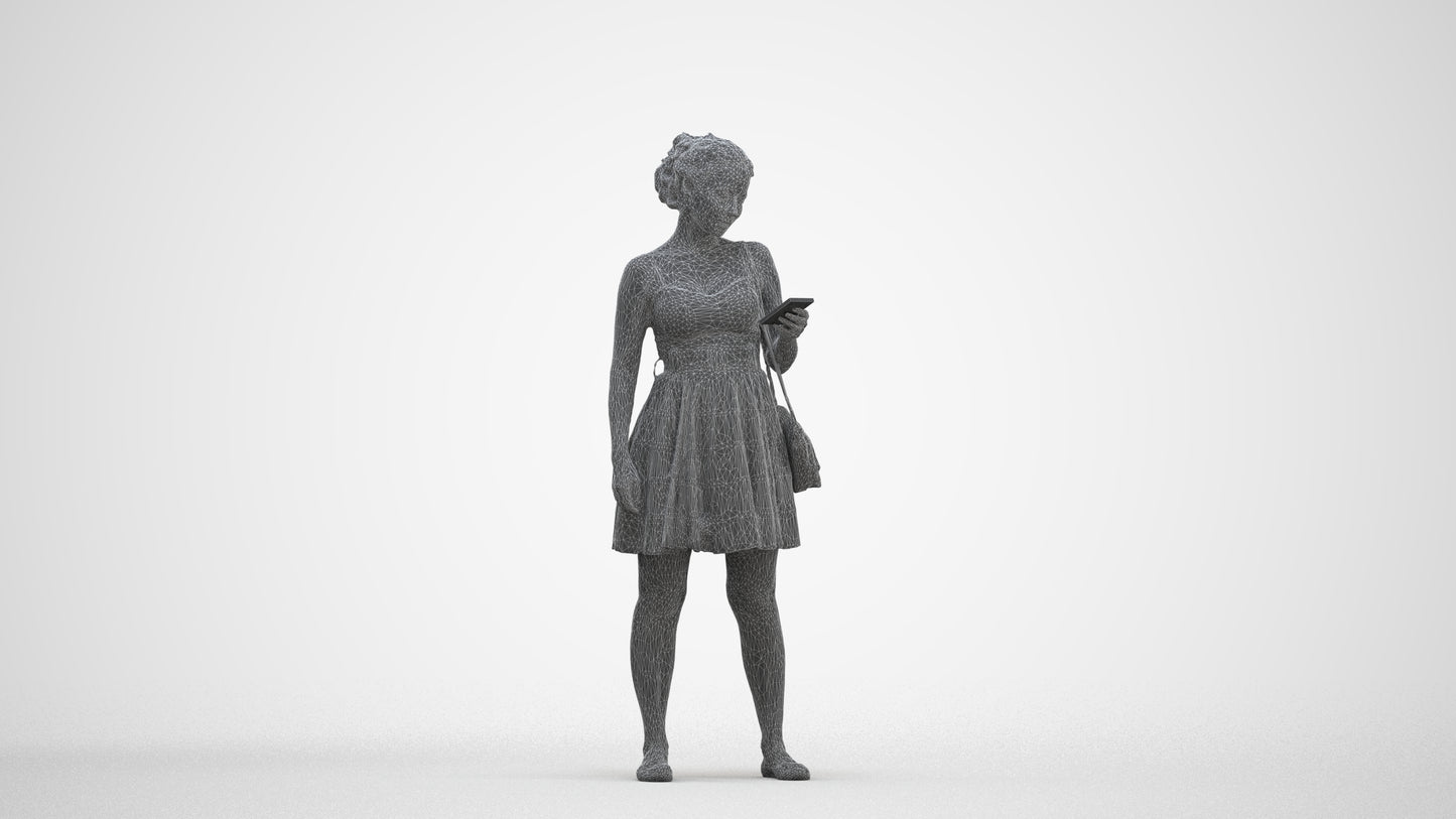 scanned 3D woman formal formalaffairs, photogrammetry people for Enscape and V-Ray, three-quarter front view render