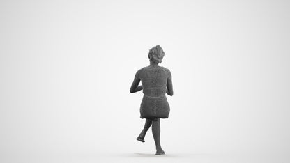 scanned 3D woman casual sitting, photogrammetry people for Enscape and V-Ray, wireframe front view