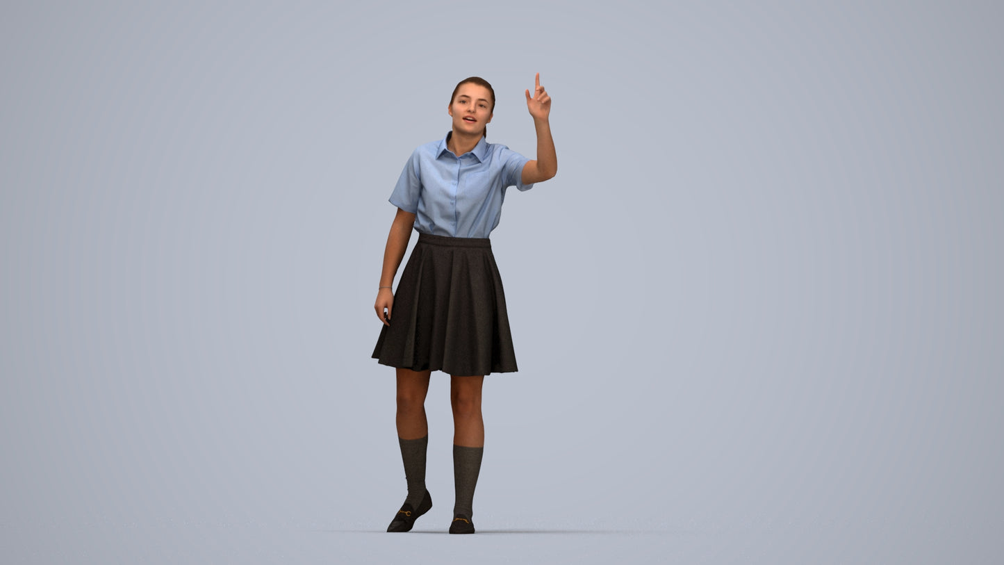 realistic 3D people girl kids, render-ready for V-Ray and Corona, FBX OBJ, top-down view render