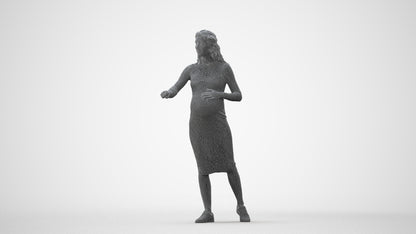 3D human model woman casual standing, photogrammetry scanned person for archviz, square thumbnail