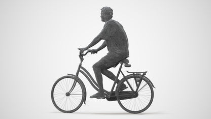 3D people model woman casual cycling, scanned human for 3ds Max rendering, square thumbnail