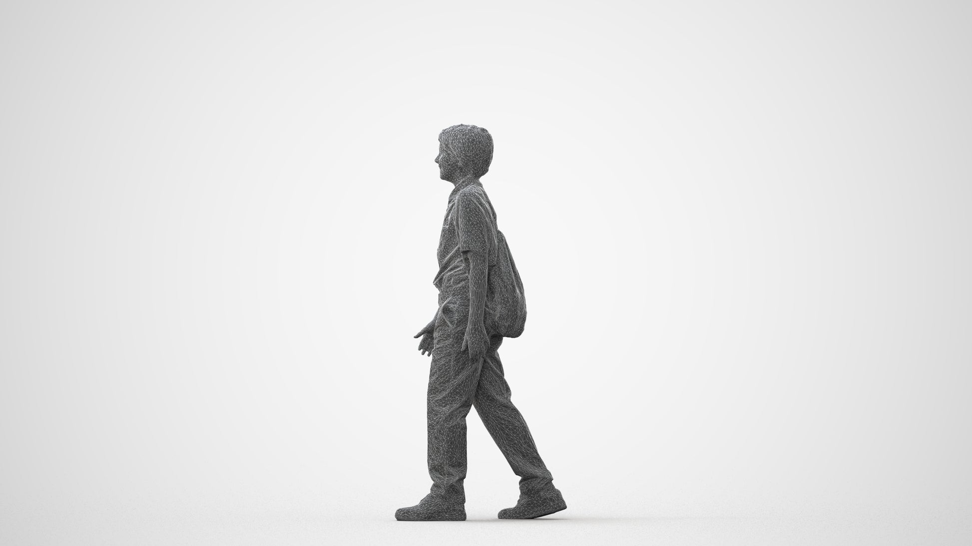 3D people model boy kids, scanned human for 3ds Max rendering, square thumbnail