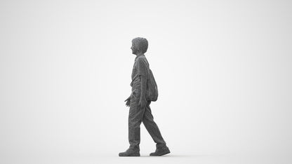 3D people model boy kids, scanned human for 3ds Max rendering, square thumbnail