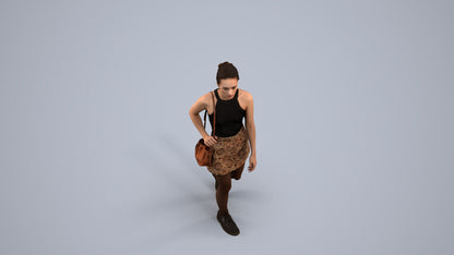 scanned 3D woman casual walking, photogrammetry people for Enscape and V-Ray, back view render