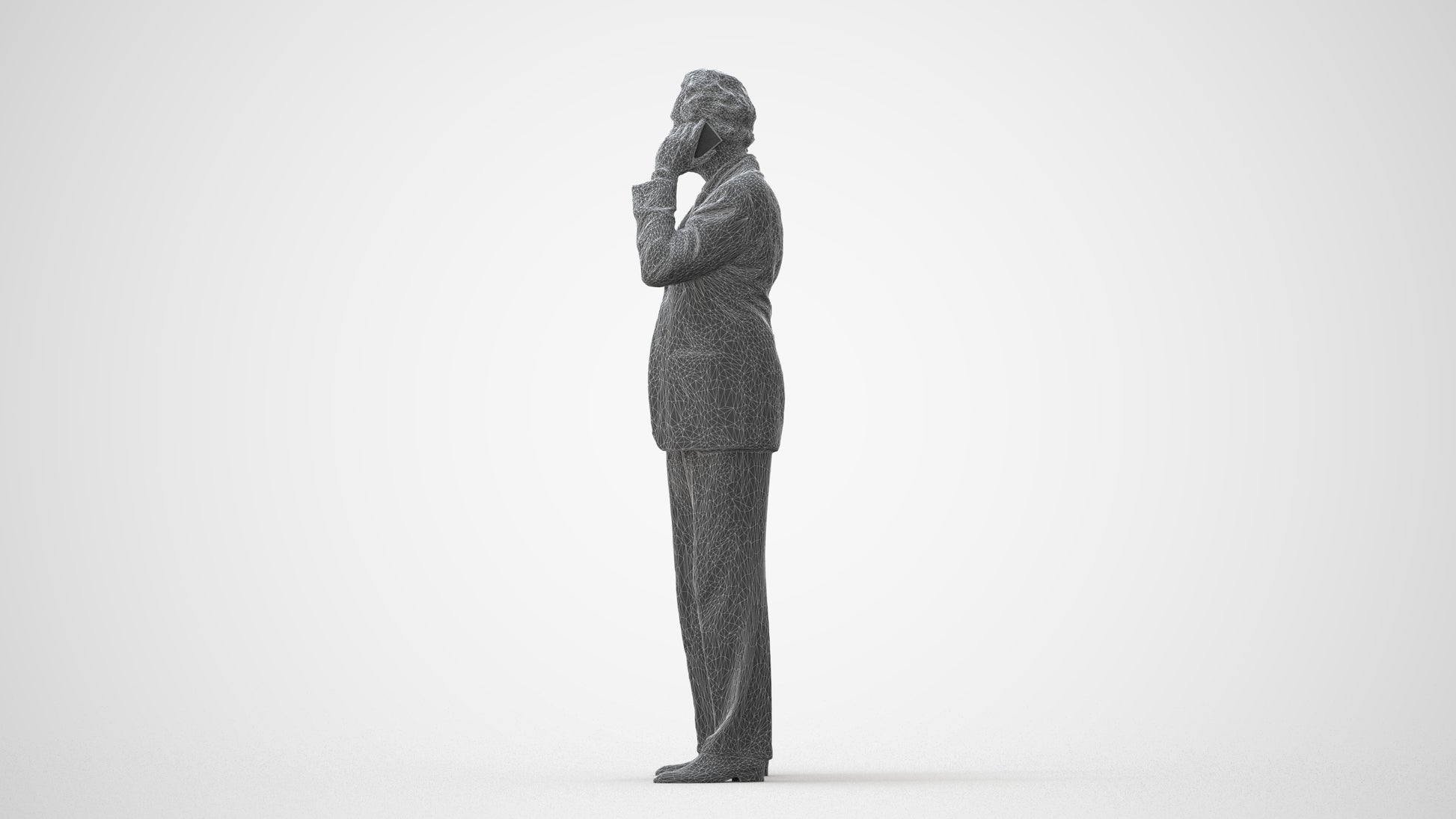 photogrammetry 3D man business standing, realistic human model archviz FBX, square thumbnail