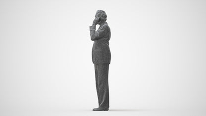 photogrammetry 3D man business standing, realistic human model archviz FBX, square thumbnail