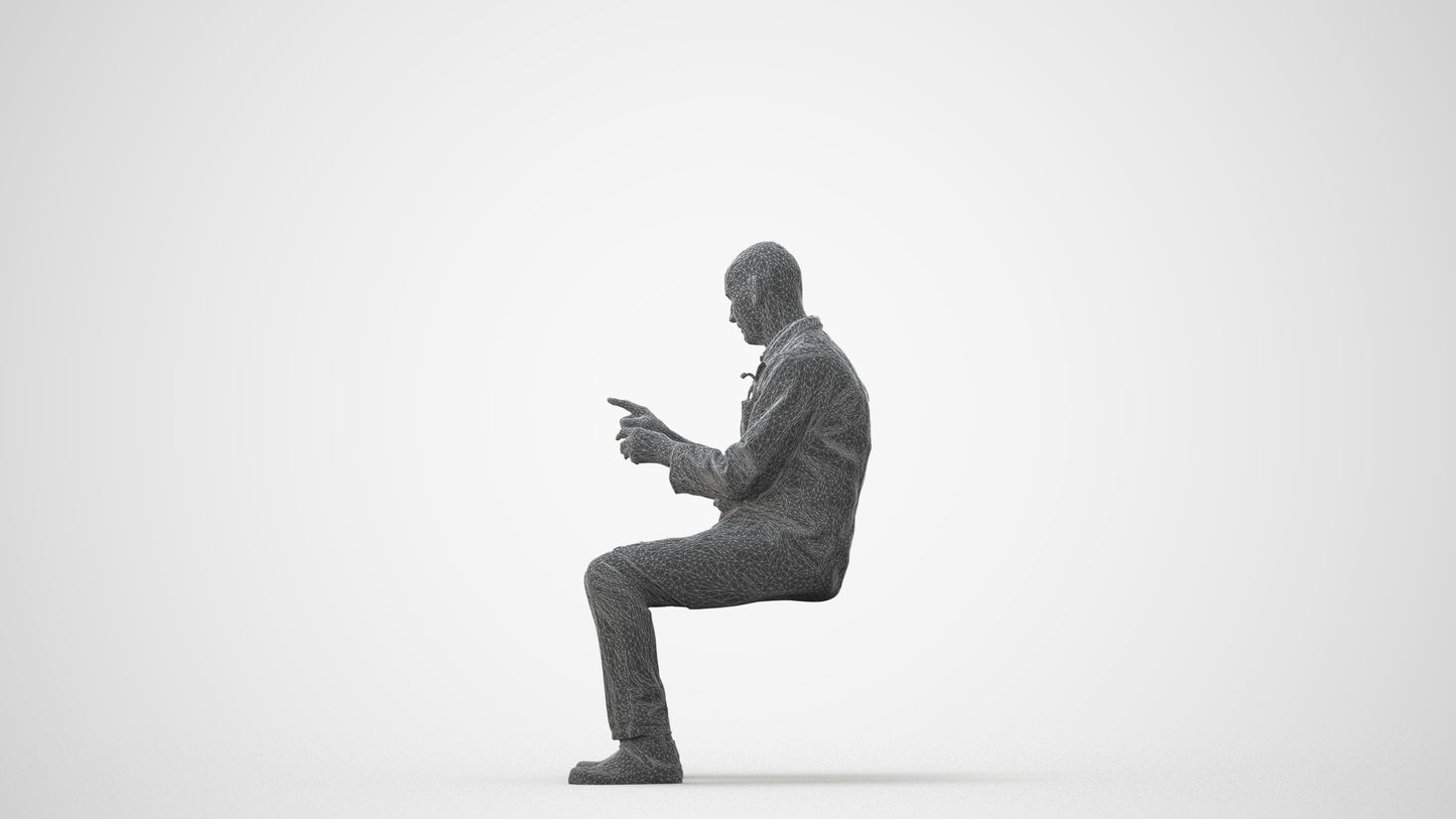 3D people model senior man medical, scanned human for 3ds Max rendering, square thumbnail