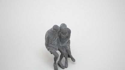 realistic 3D senior woman couple, scanned archviz people for Blender and 3ds Max, wireframe three-quarter view