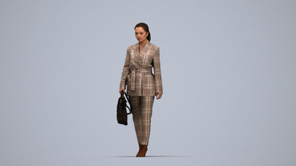 photogrammetry 3D woman business, realistic human model archviz FBX, top-down view render