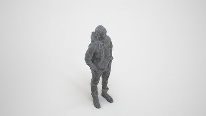 realistic 3D boy casual kids, scanned archviz people for Blender and 3ds Max, wireframe three-quarter view
