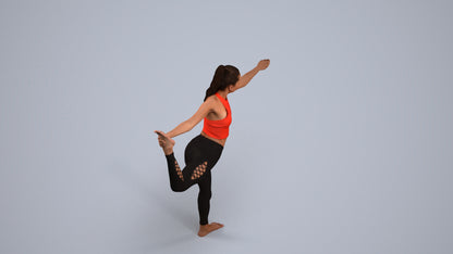 3D scanned woman sport, photorealistic archviz people for Enscape and SketchUp, back view render