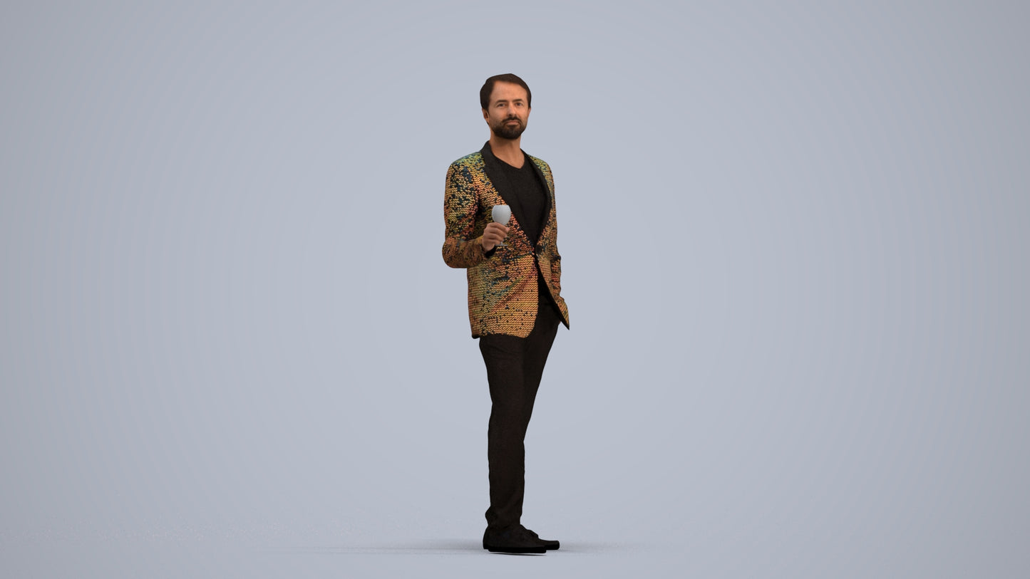 3D people model man formal formalaffairs, scanned human for 3ds Max rendering, standing pose render