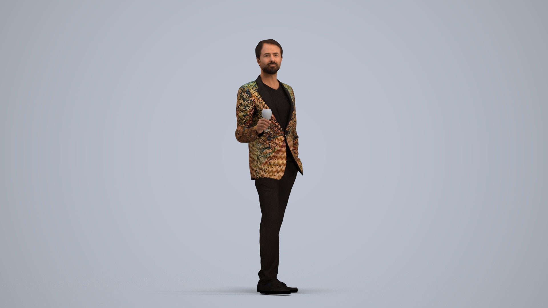 3D people model man formal formalaffairs, scanned human for 3ds Max rendering, standing pose render
