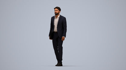 realistic 3D people man business, render-ready for V-Ray and Corona, FBX OBJ, top-down view render