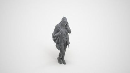3D people model woman casual standing, scanned human for 3ds Max rendering, wireframe three-quarter view