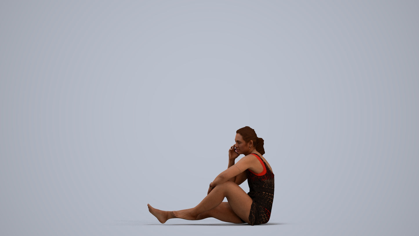 realistic 3D people woman sport pool, render-ready for V-Ray and Corona, FBX OBJ, standing pose render
