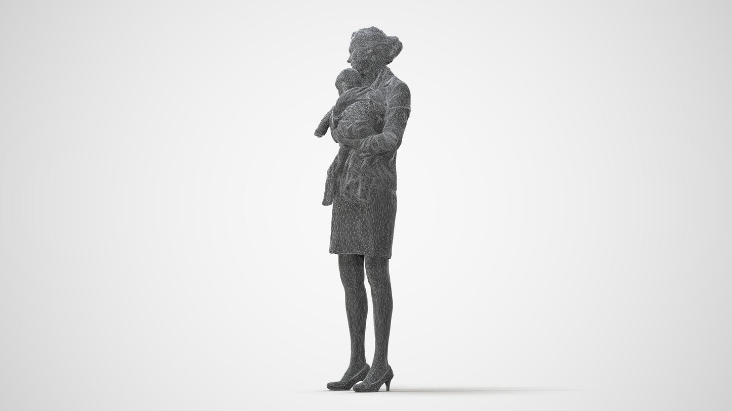 scanned 3D girl business kids, photogrammetry people for Enscape and V-Ray, square thumbnail