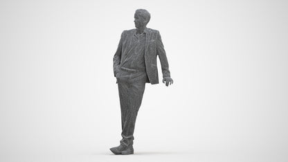 3D scanned man business, photorealistic archviz people for Enscape and SketchUp, three-quarter front view render