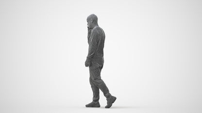 3D scanned man walking casual, photorealistic archviz people for Enscape and SketchUp, square thumbnail