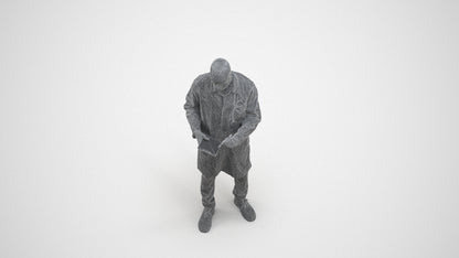 photogrammetry 3D man medical, realistic human model archviz FBX, wireframe three-quarter view