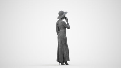 realistic 3D human woman casual walking, archviz people FBX OBJ for Blender, wireframe side view