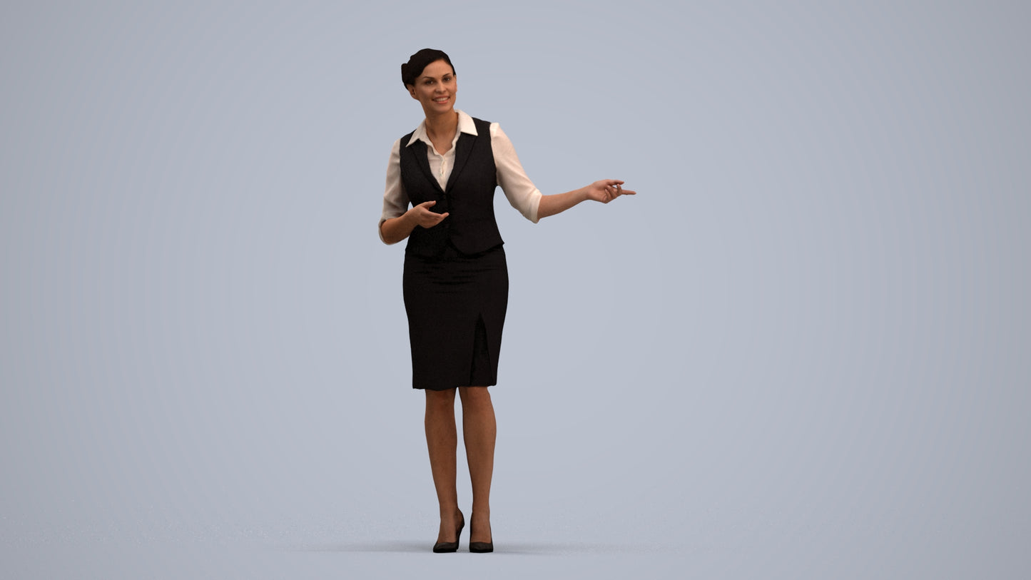 3D people model woman mix, scanned human for 3ds Max rendering, standing pose render