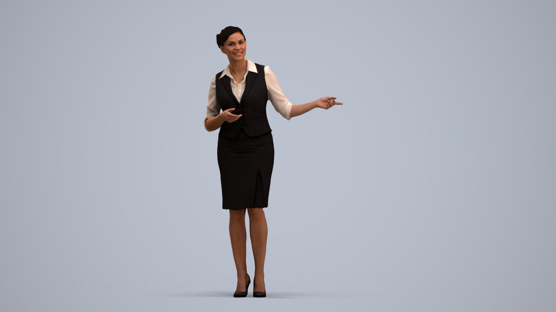 3D people model woman mix, scanned human for 3ds Max rendering, standing pose render